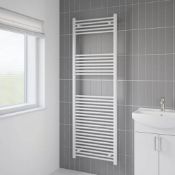 Towel Rail Radiator White Flat Steel Bathroom Warmer 847W (H)1800x(W)600mm (ER40)
