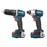 Erbauer Power Tool Kit Combi Drill Impact Driver Brushless Cordless. - ER48.