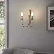 3 x GoodHome Suhel Chrome effect Double Wall light. - ER23. The Suhel wall light has a traditional