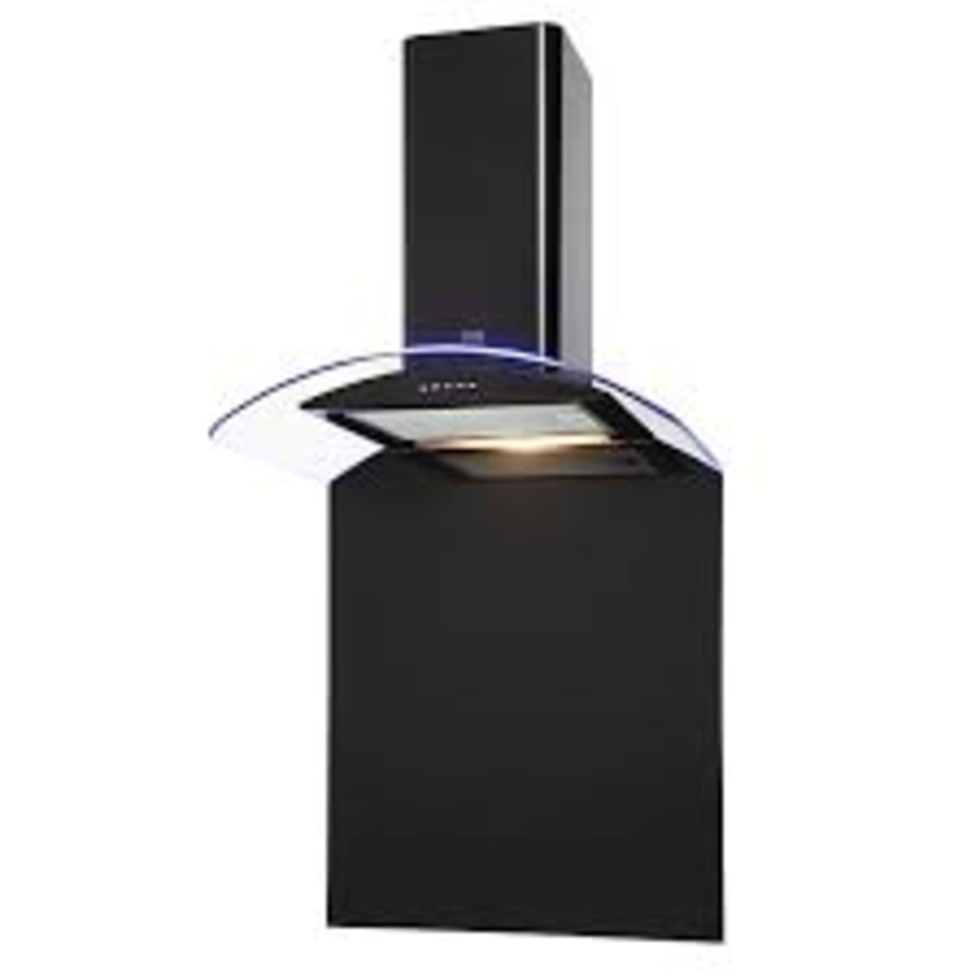 Cooke & Lewis CLCGLEDB60 Steel Curved Cooker hood with splashback (W)60cm - Black. - ER48