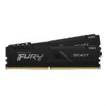 Kingston Fury Beast 32GB (2x16GB) DDR4 3200MHz Memory Kit - Black - KF432C16BBK2/32. - P6.