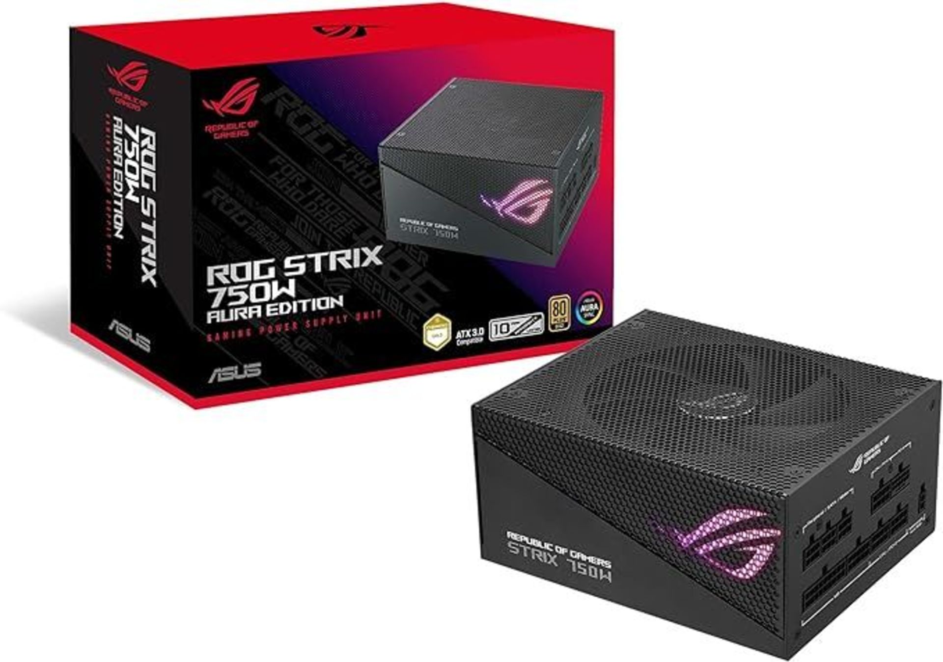 ASUS ROG Strix 750W Gold Aura Edition (Fully Modular Power Supply, 80+ Gold Certified, ATX 3.0