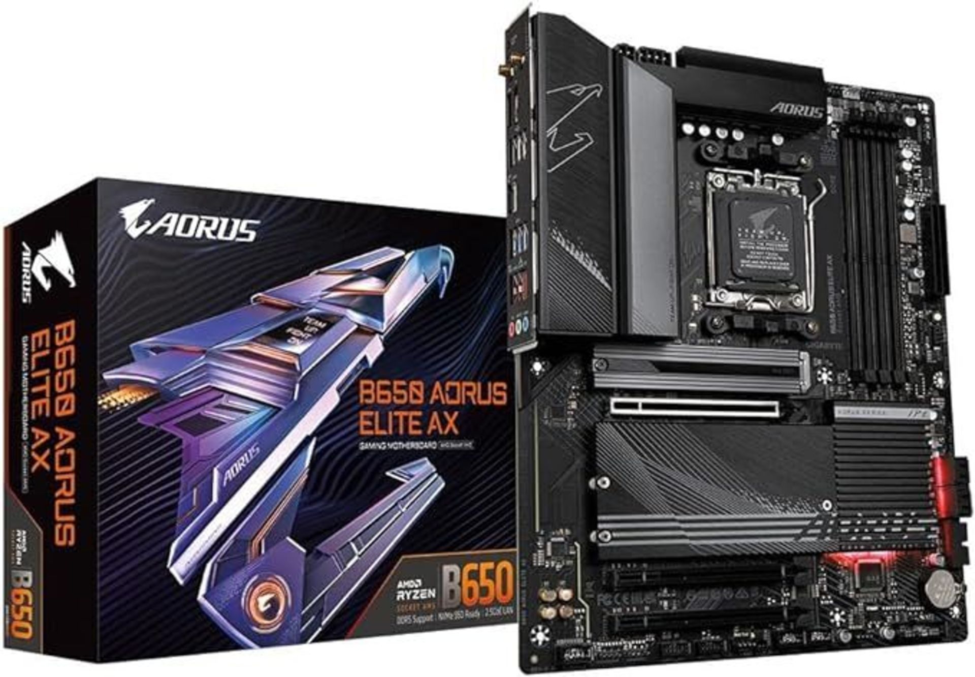 Gigabyte B650 AORUS ELITE AX ATX Motherboard - P1. RRP £309.99. Supports AMD Ryzen 7000 Series AM5
