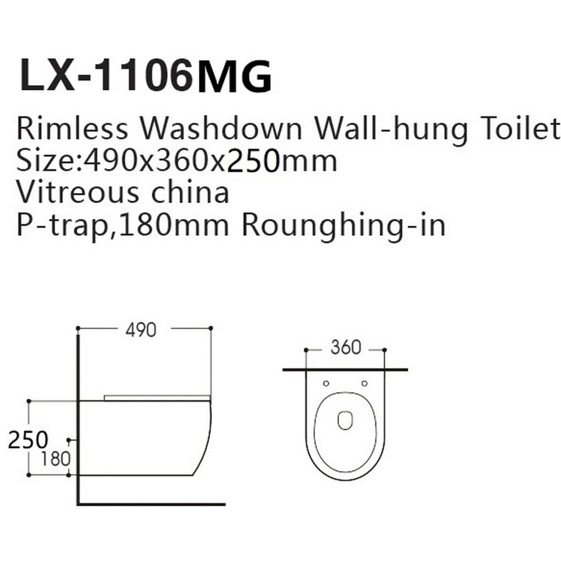 NEW & BOXED KARCENT Rimless Wall Hung Toilet MATT GREY. This Rimless Matt Grey wall-hung toilet - Image 2 of 2