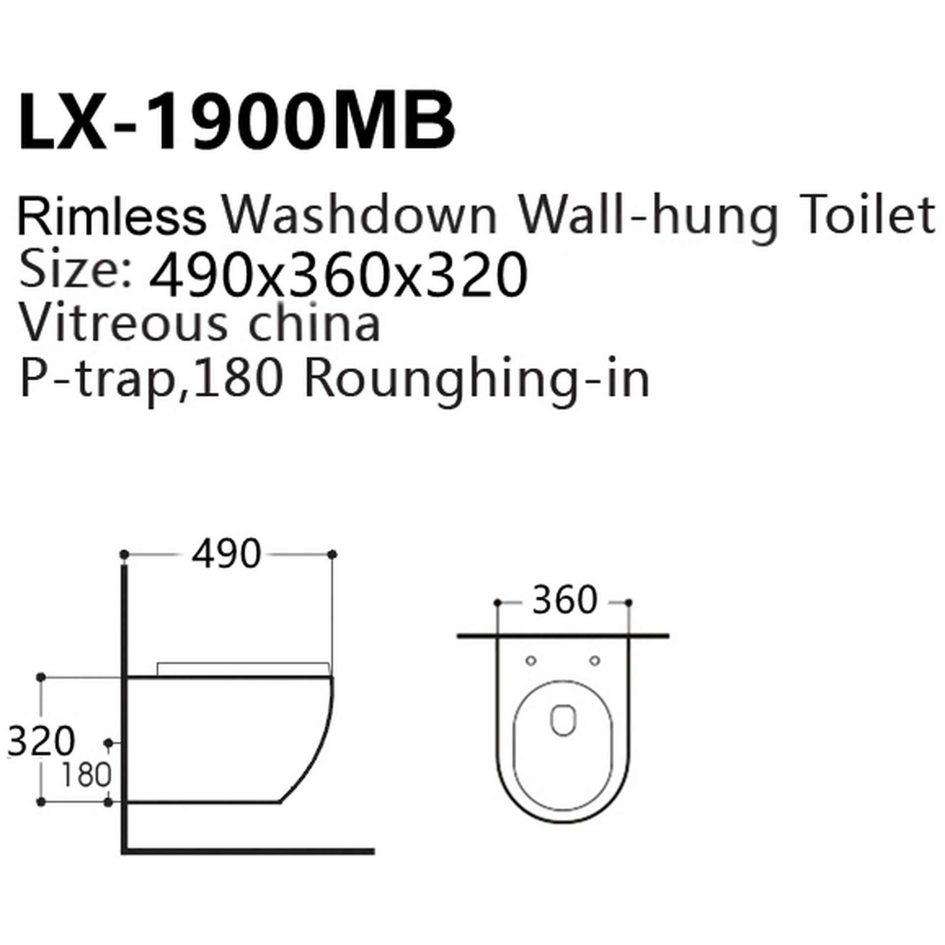 NEW & BOXED KARCENT Rimless Wall Hung Toilet. MATT BLACK. This Rimless Matt Black wall-hung toilet - Image 2 of 2