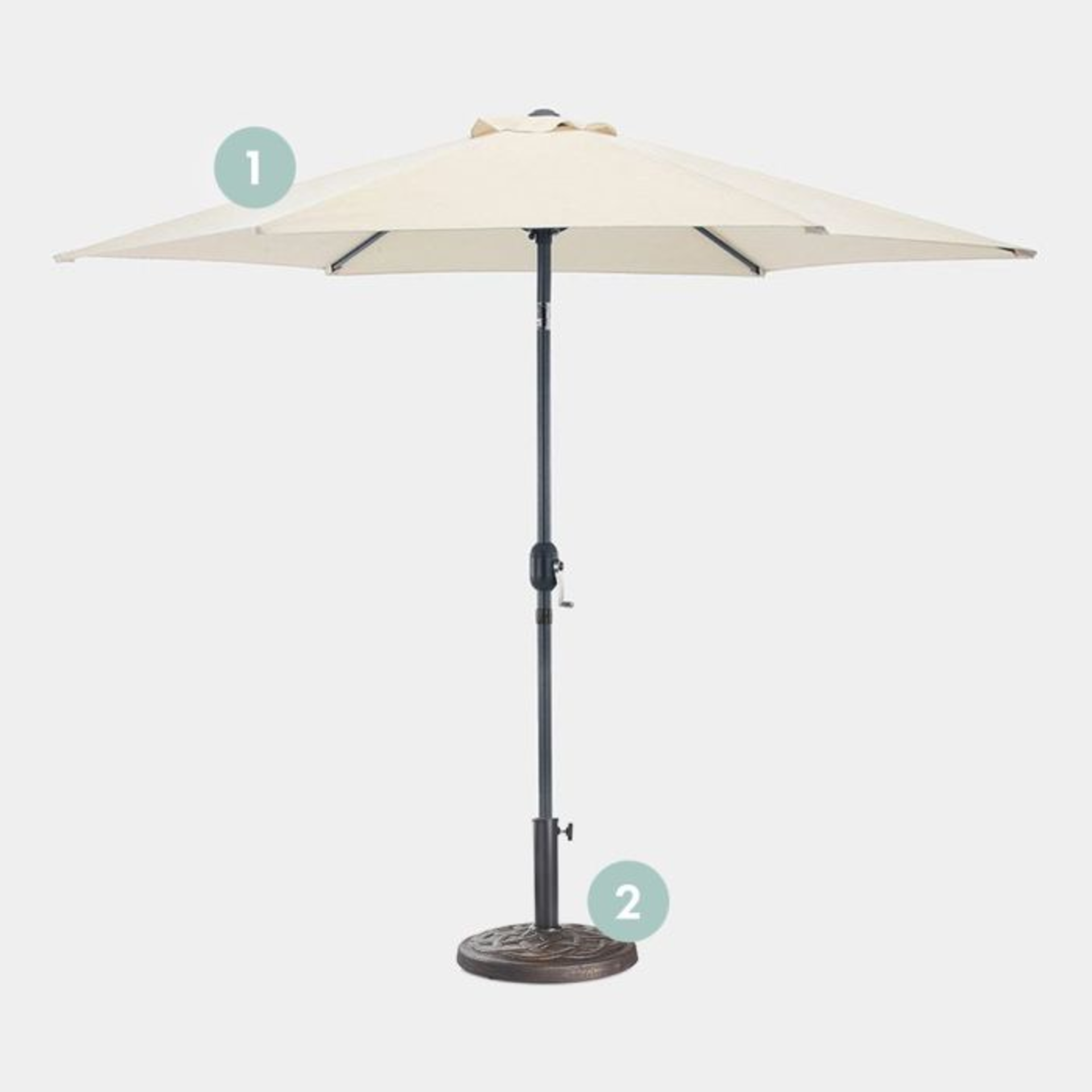 Cream Steel Parasol. - ER35