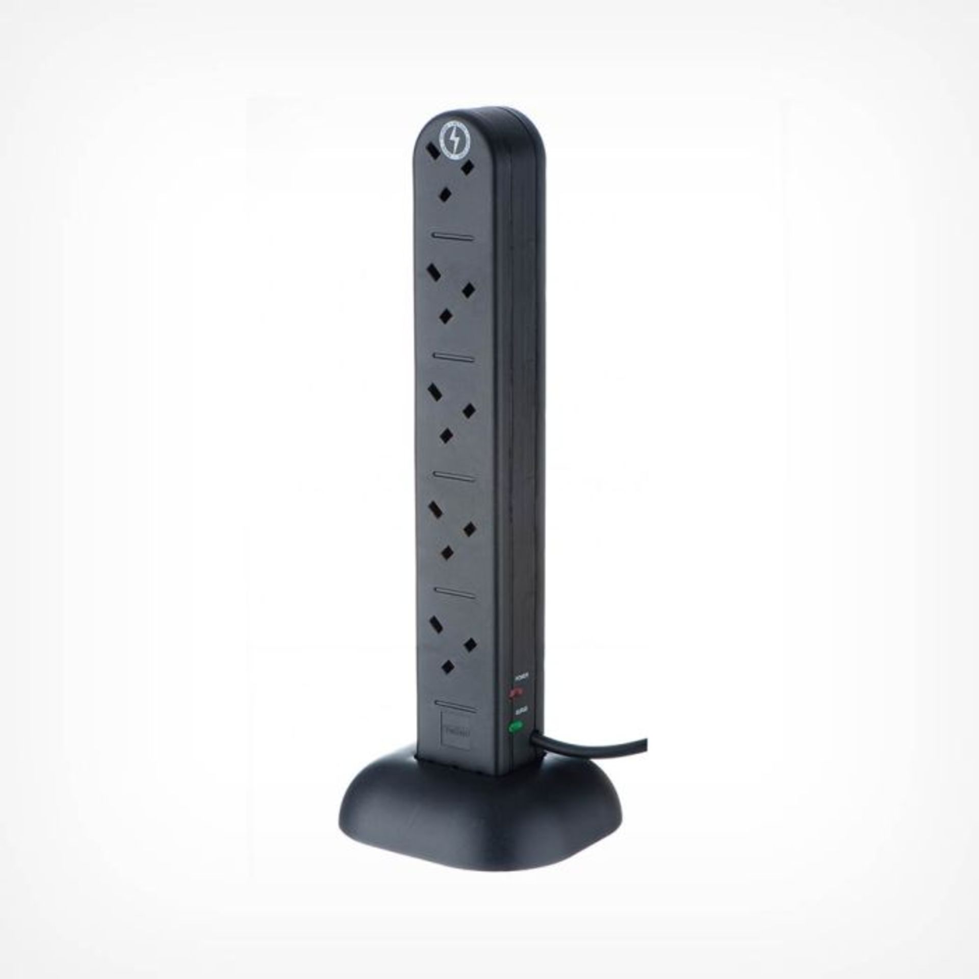 10 Socket Tower - Black. - ER36. The VonHaus Tower Socket is a sensible choice for home office