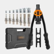 Hand Riveter Plier Set. - ER35. Containing all you need to connect hard metals together, the Hand