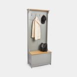 Grey Hallway Coat Rack with Shoe Storage Bench. - ER36. Elevate your hallway's style and