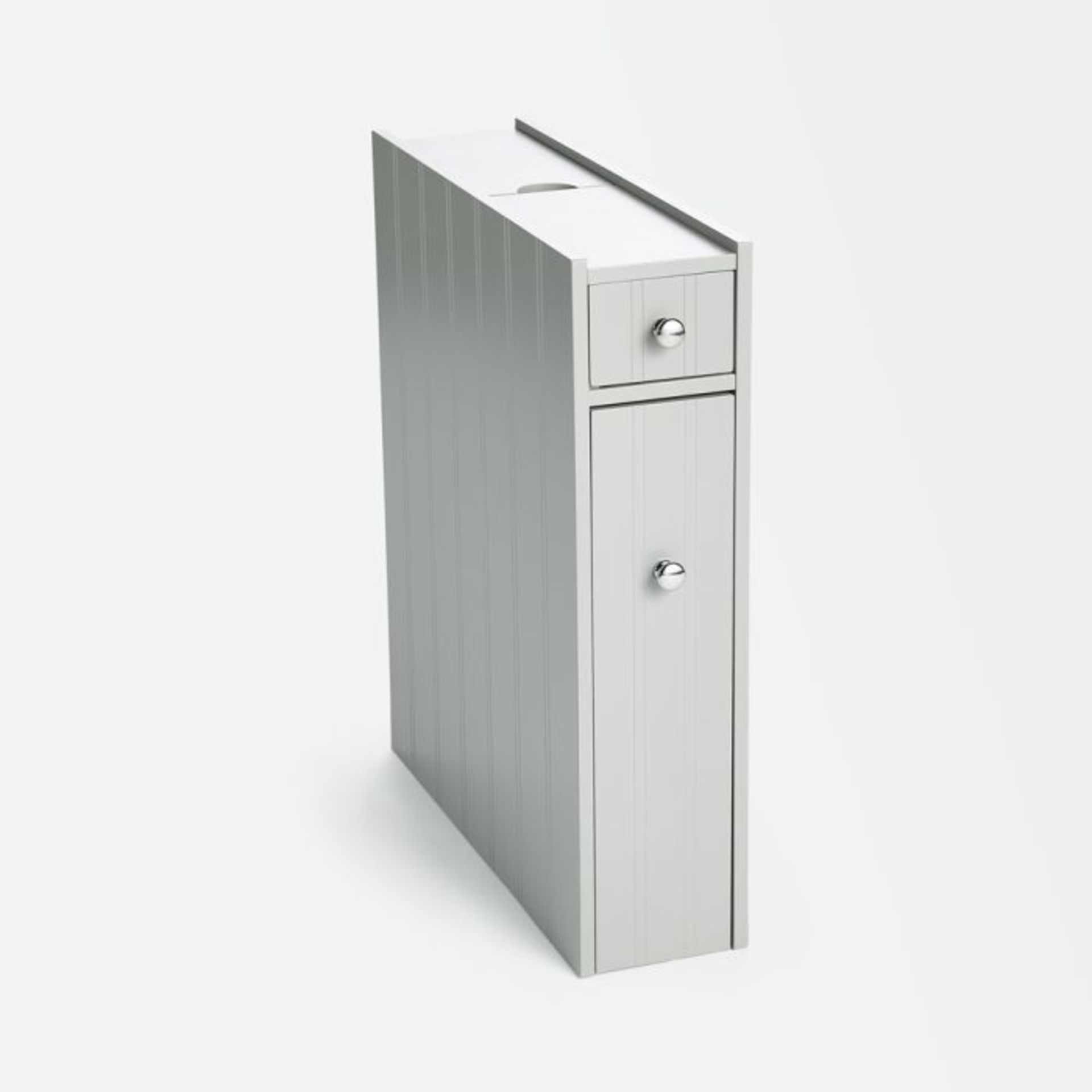 Shrewsbury Grey Slim Bathroom Storage Unit. - ER36. Declutter your bathroom and create a relaxing