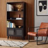 Barton Black Rattan Bookcase. - ER36. Upgrade your living room décor today with our contemporary,