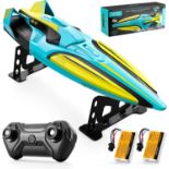 S1 RC Boat Remote Control Boat for Kids Adults, 20+ MPH 2.4GHz Racing Boats for Pools and Lakes,4