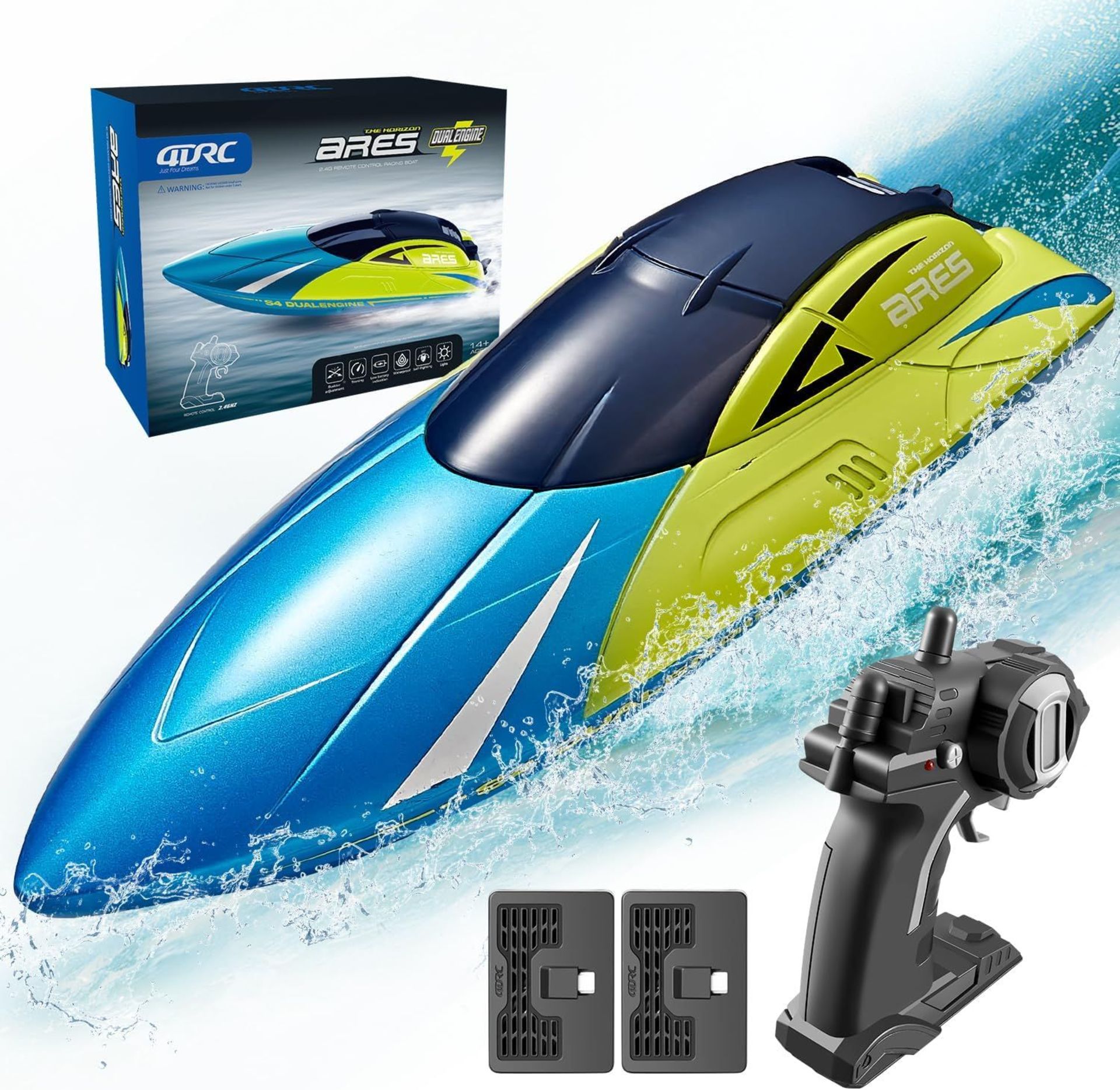 Trade lot 5 x 4DRC S4 RC Boat Remote Control Boat for Kids Adults, 20+ MPH 2.4GHz Racing Boats for
