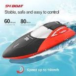 4DRC S4 RC Boat Remote Control Boat for Kids Adults, 20+ MPH 2.4GHz Racing Boats for Pools and