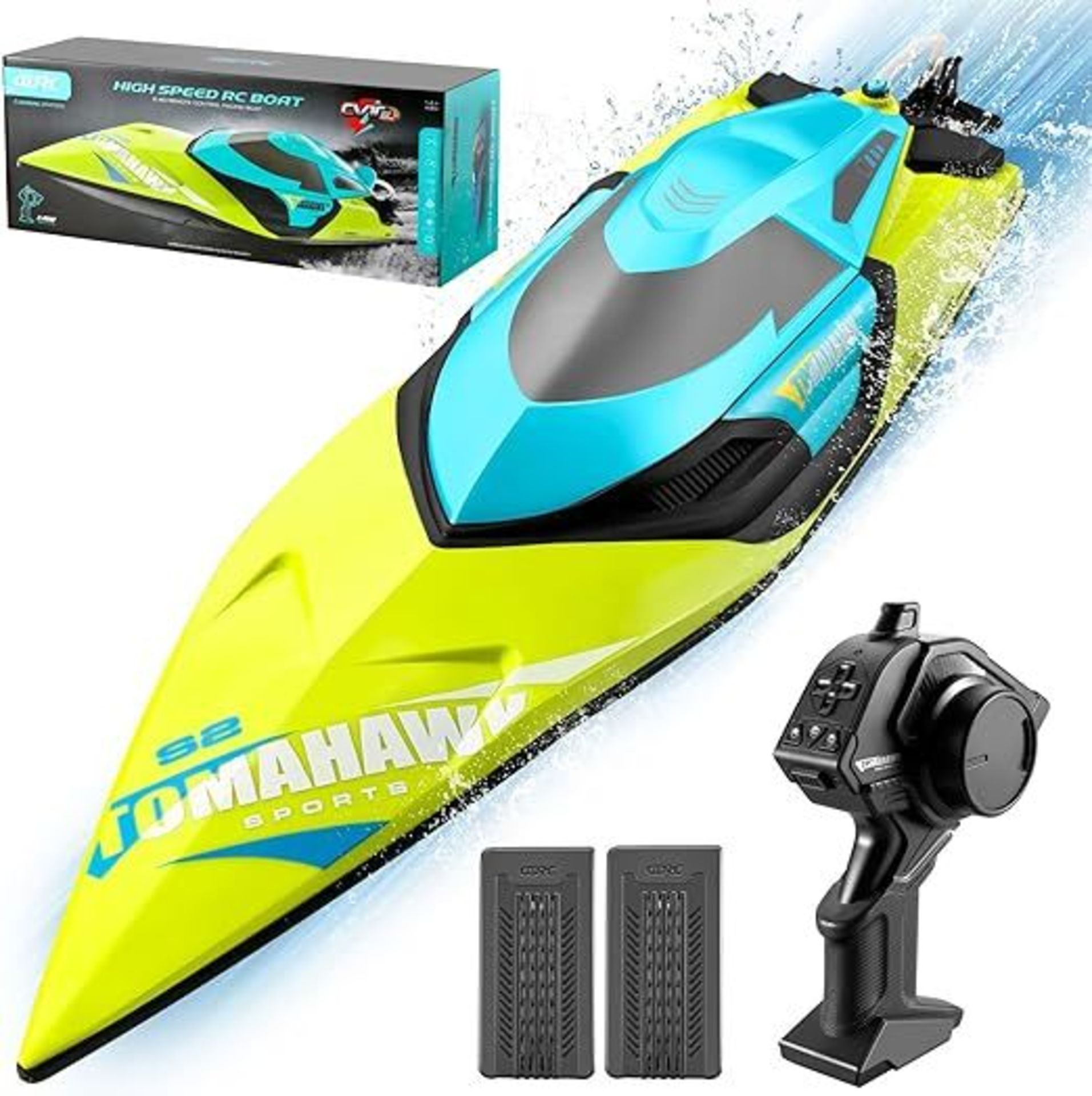 4DRC S2 High Speed RC Boats with LED Lights , 30+ mph Remote Control Boat for Pools and Lakes,