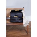 2 X BRAND NEW Style Sisters PU Leather Storage with Bamboo Handles Black RRP £70 EACH DB (953930)