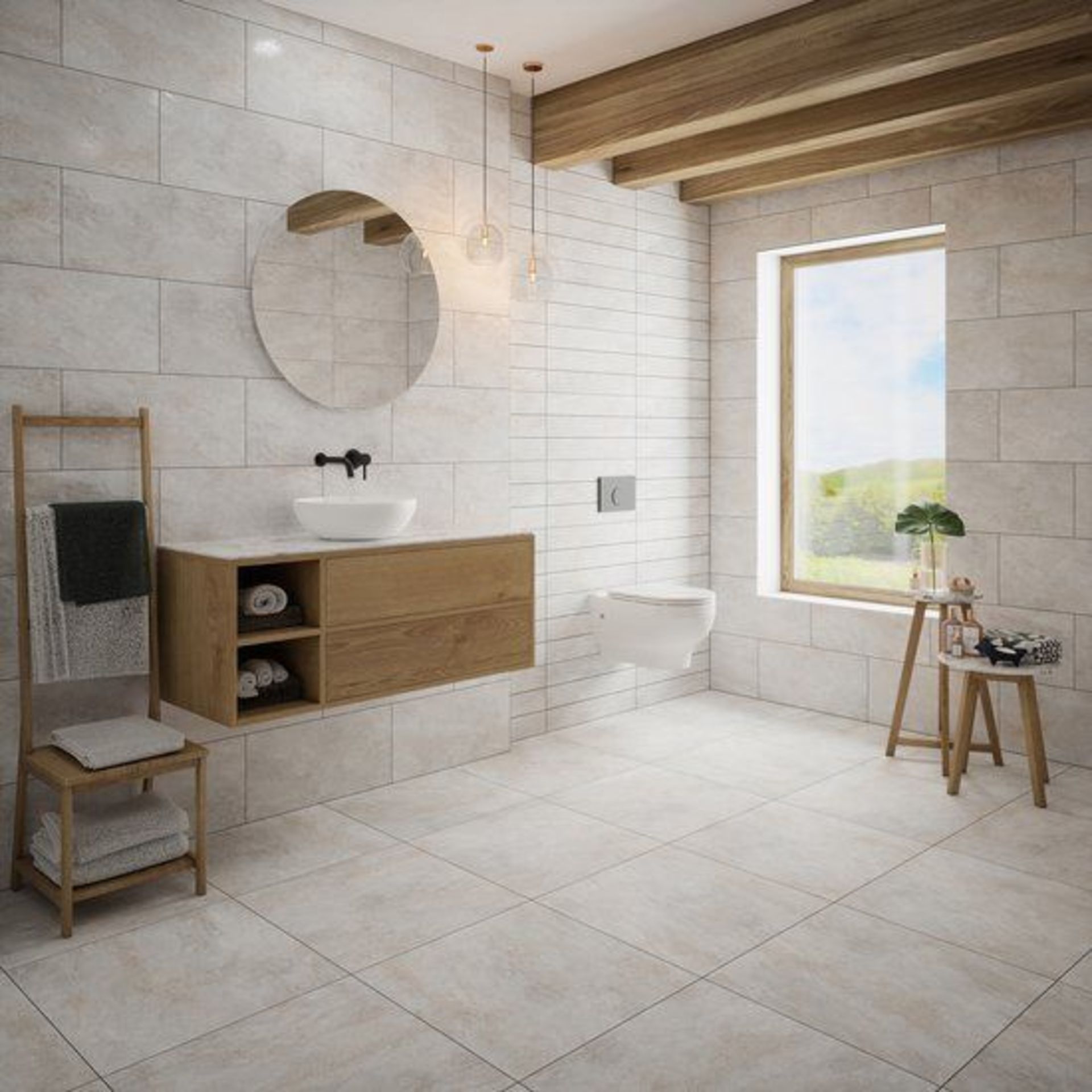 8 X PACKS OF JOHNSONS ARLO GLAZED PORCELAIN FLOOR & WALL TILES. (AARL2F) EACH PACK CONTAINS 1MSQ, - Image 2 of 2
