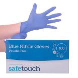 10 x Packs of Safetouch Powder Free Blue Nitrile Gloves (Box Of 100) Medium. - ER51.
