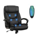 EXECUTIVE CHAIR WITH 6 POINT MASSAGE AND ADJUSTABLE HIGH BACK-BLACK. - ER25