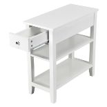 3-Tier End Table with Drawer-White. - ER24. Cater to your stylish rooms, this nightstand comes