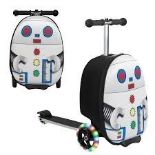 2-in-1 Folding Kids Scooter with Suitcase and 3 Color Lighted. - ER26