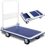 Zimbala Folding Push Cart Dolly- ER26., 660lbs Rolling Hand Push Moving Platform, Heavy Duty