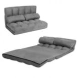2 in 1 Folding Floor Lazy Sofa Bed with 6 Adjustable Seat Positions and 2 Pillows. - ER26.