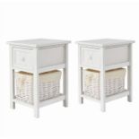 Set of 2 Chest of Drawers Side Table Beside Table Nightstand Removeable Baskets. - ER26.