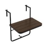 Folding Railing Table with 3-Level Adjustable Height - ER26