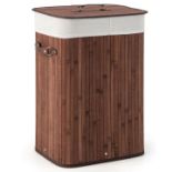 LAUNDRY HAMPER WITH LID AND HANDLES-RUSTIC BROWN. - ER24. Compared to ordinary laundry hampers, this