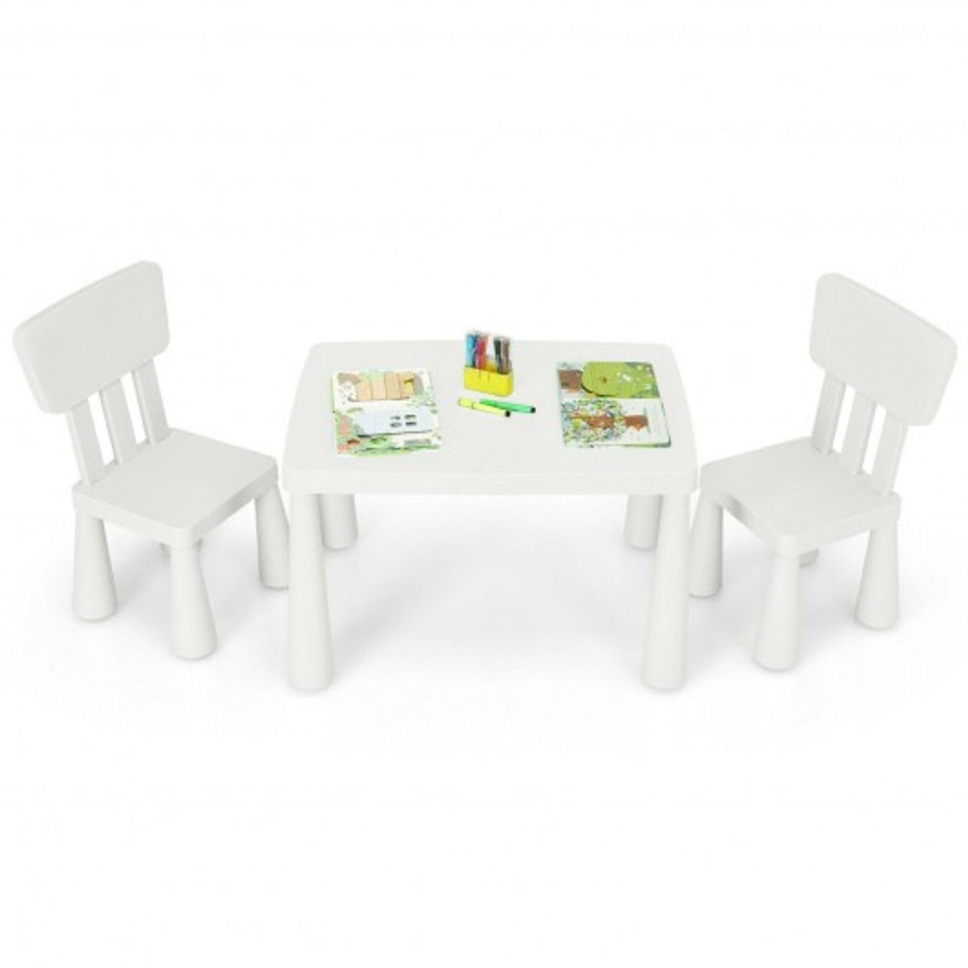 3-Piece Toddler Multi Activity Play Dining Study Kids Table And Chair Set-. - ER26.