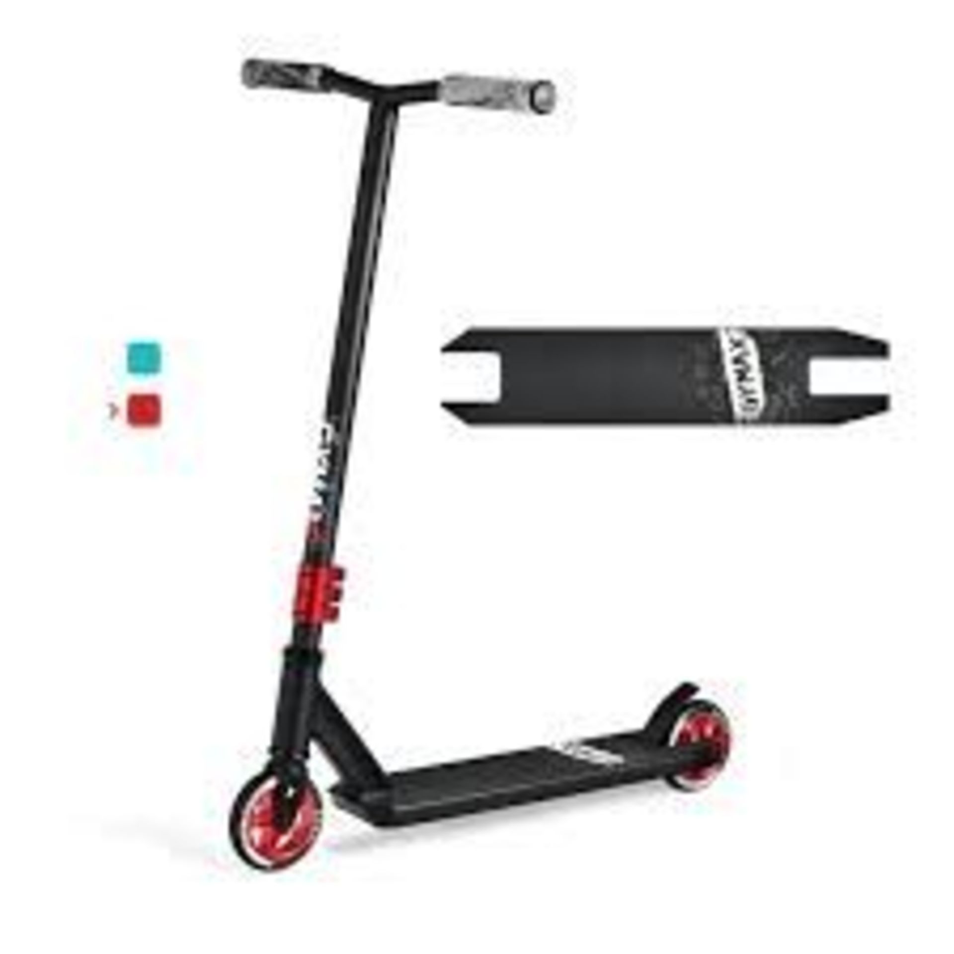 Pro Stunt Scooter with Luminous Aluminum Deck -Red. -ER27