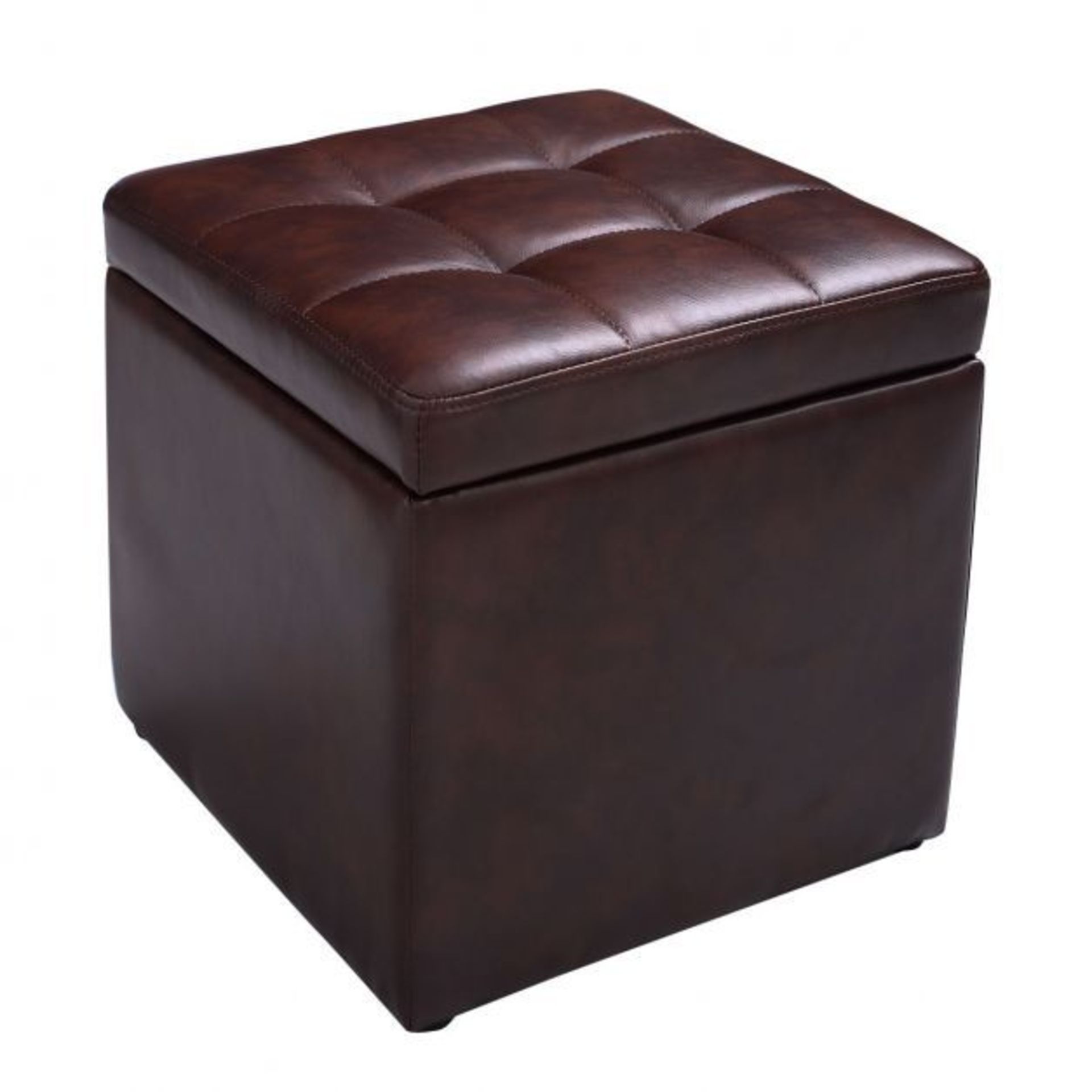 High Quality PU Leather Cube Ottoman Storage Seat. - ER26. This ottoman storage seat has a hinged