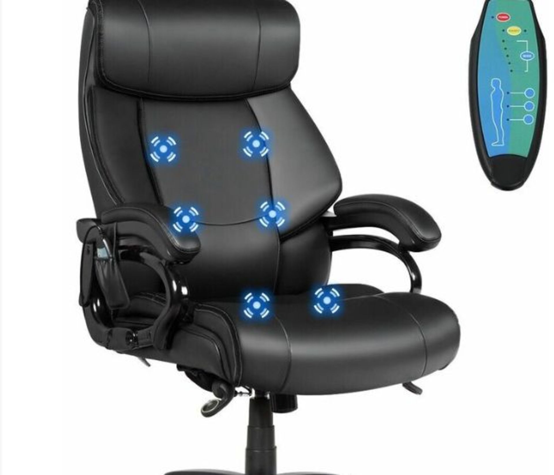 5 Modes Executive Massage Office Chair PU Leather Computer Padded Gaming Chair. - ER26.