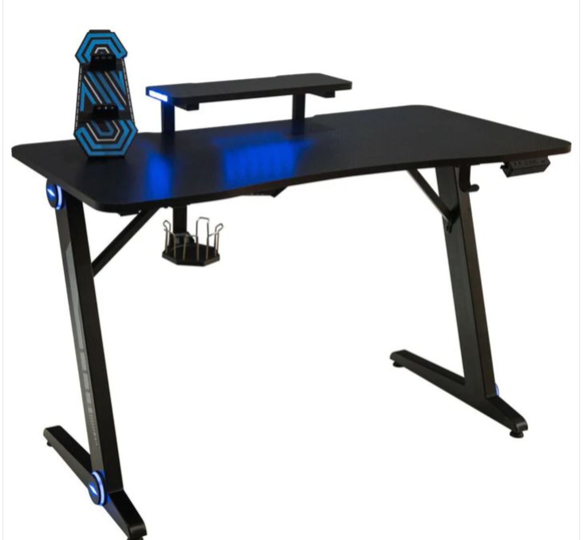 Z-SHAPED ERGONOMIC GAMING COMPUTER DESK WITH RGB LIGHT. - ER26. Designed for gamers, this gaming