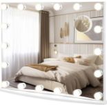 Hollywood Vanity Mirror, Tabletop/Wall Mounted Makeup Mirror with 18 Dimmable LED Bulbs, 3X