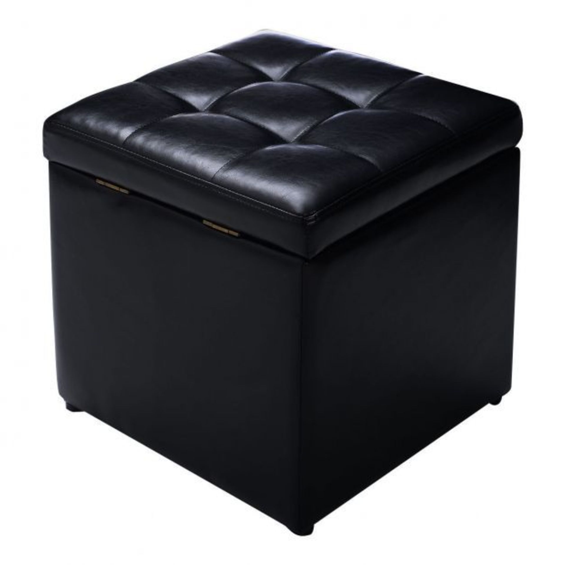 High Quality PU Leather Cube Ottoman Storage Seat. - ER26. This ottoman storage seat has a hinged