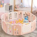 Panels Baby Safety Playpen With Drawing Board-Pink. - ER24