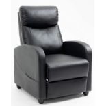 Requena Recliner Armchair PU Leather Sofa Lounge Seating Adjustable Leg Rest and Reclining Functions