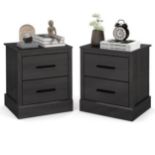2 Drawer Nightstand with Storage Drawers. - ER26. The well-made nightstand is compatible with