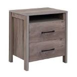 Nightstand with 2 Drawers Farmhouse Bed Side Table. - ER26