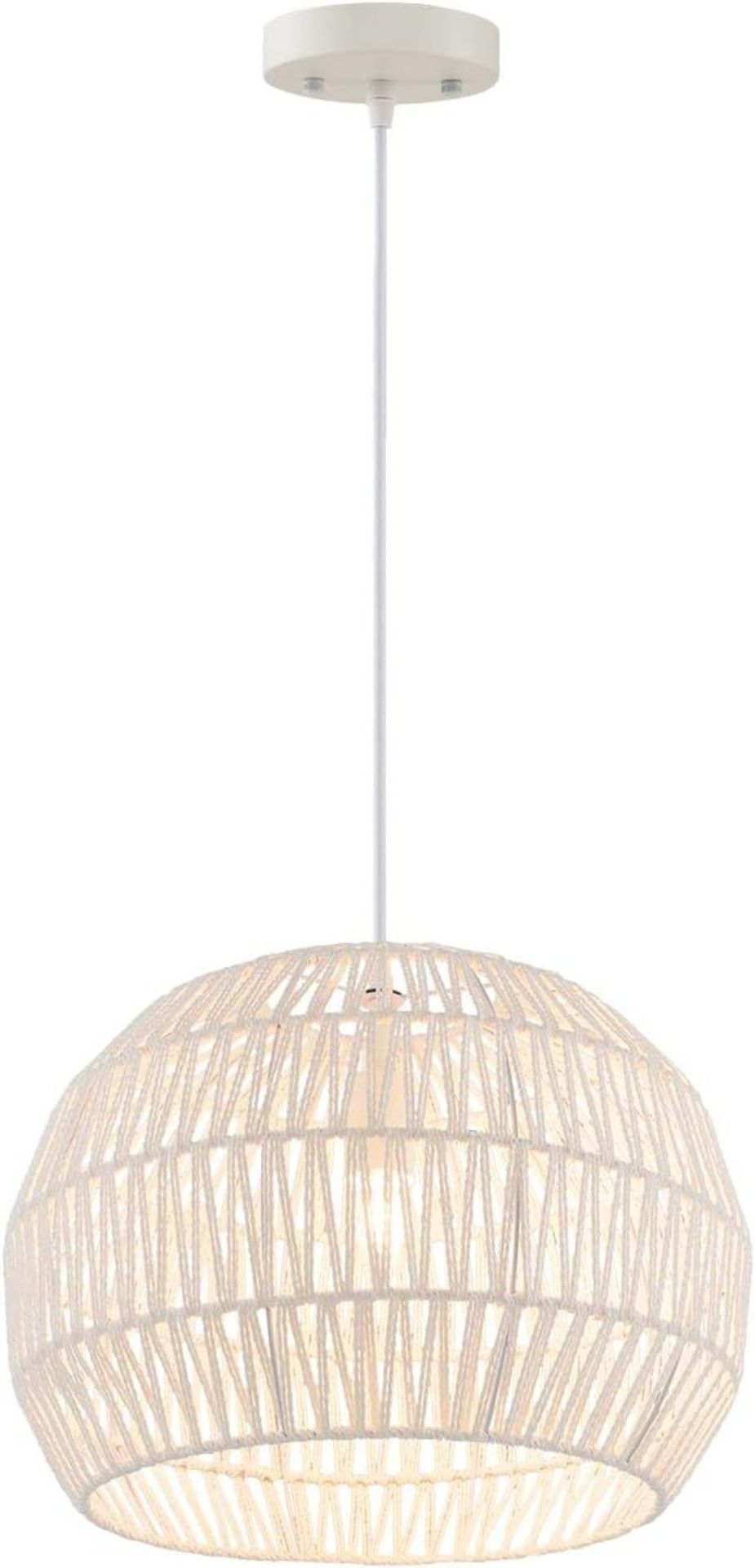 Luxury Retro Pendant Light Paper, Boho Lamp, Hanging Rustic, D 43 x H 34 cm, Braided Hanging Lamp