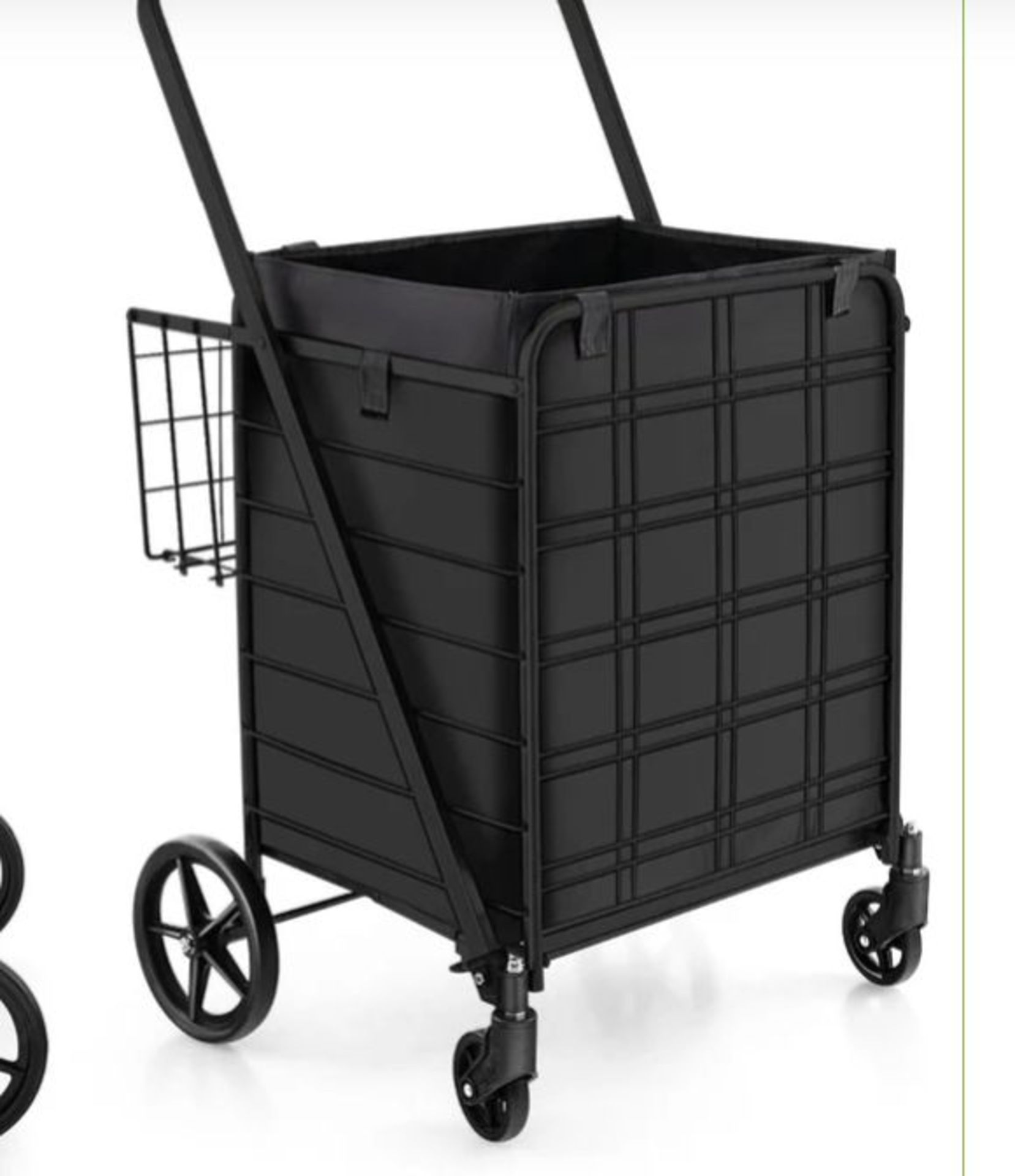 FOLDING SHOPPING CART WITH WATERPROOF LINER-BLACK. - ER26.