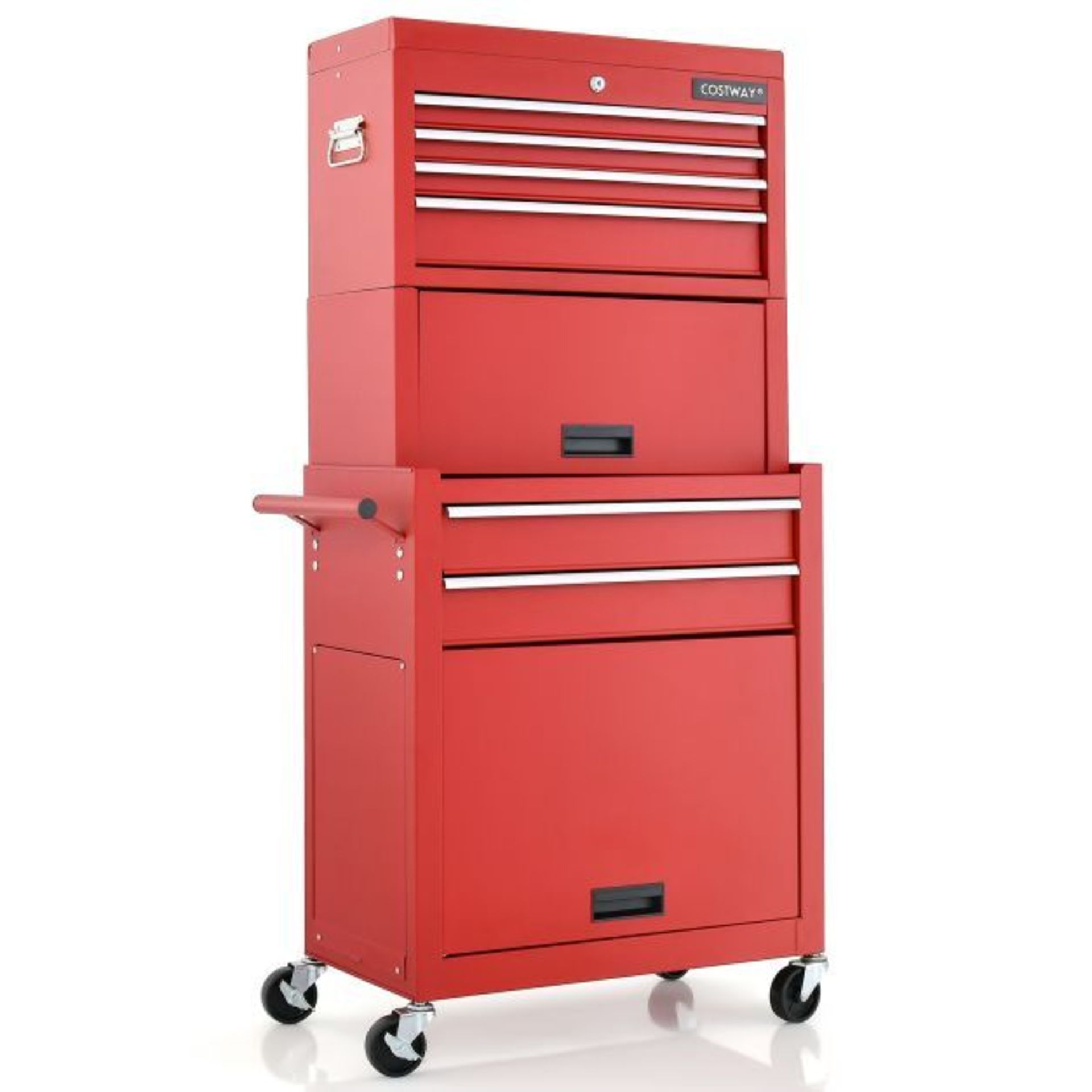 Lockable Tool Storage Cabinet with Handle, Drawers, Wheels and EVA Liner. ER24. This 2-in-1 ample