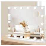2 in 1 Tabletop & Wall Mounted Makeup Mirror Vanity Mirror with 18 LED Lights. - ER27.