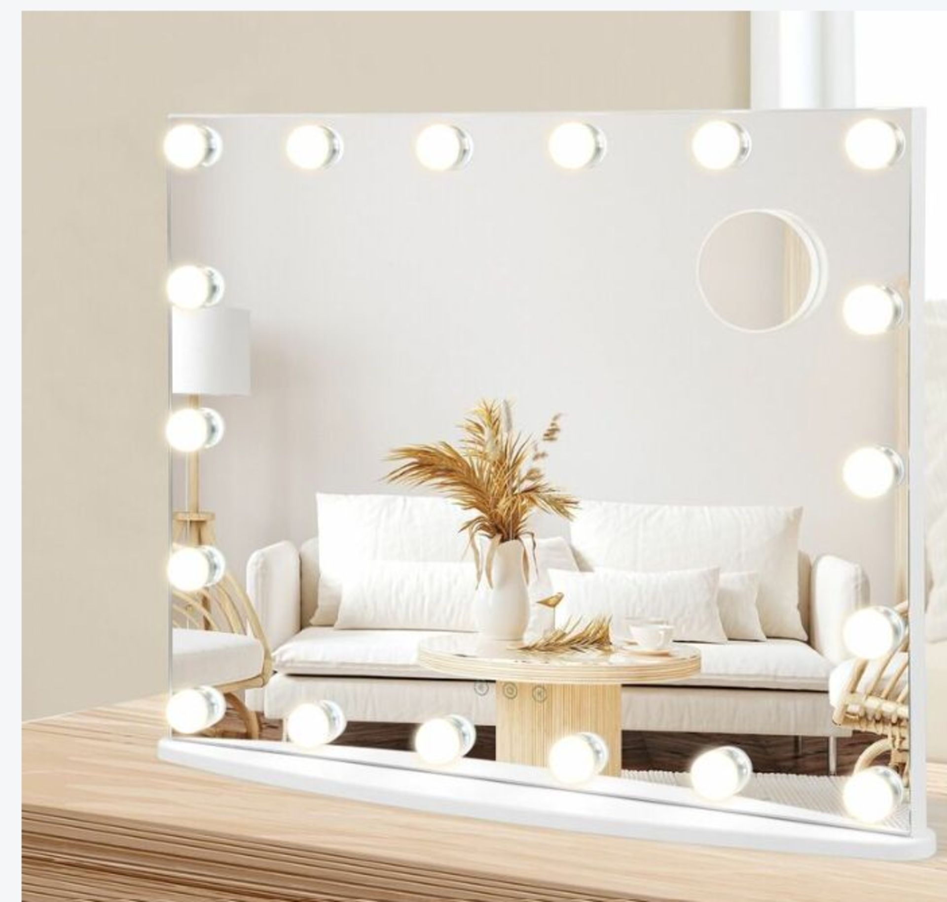 2 in 1 Tabletop & Wall Mounted Makeup Mirror Vanity Mirror with 18 LED Lights. - ER27.