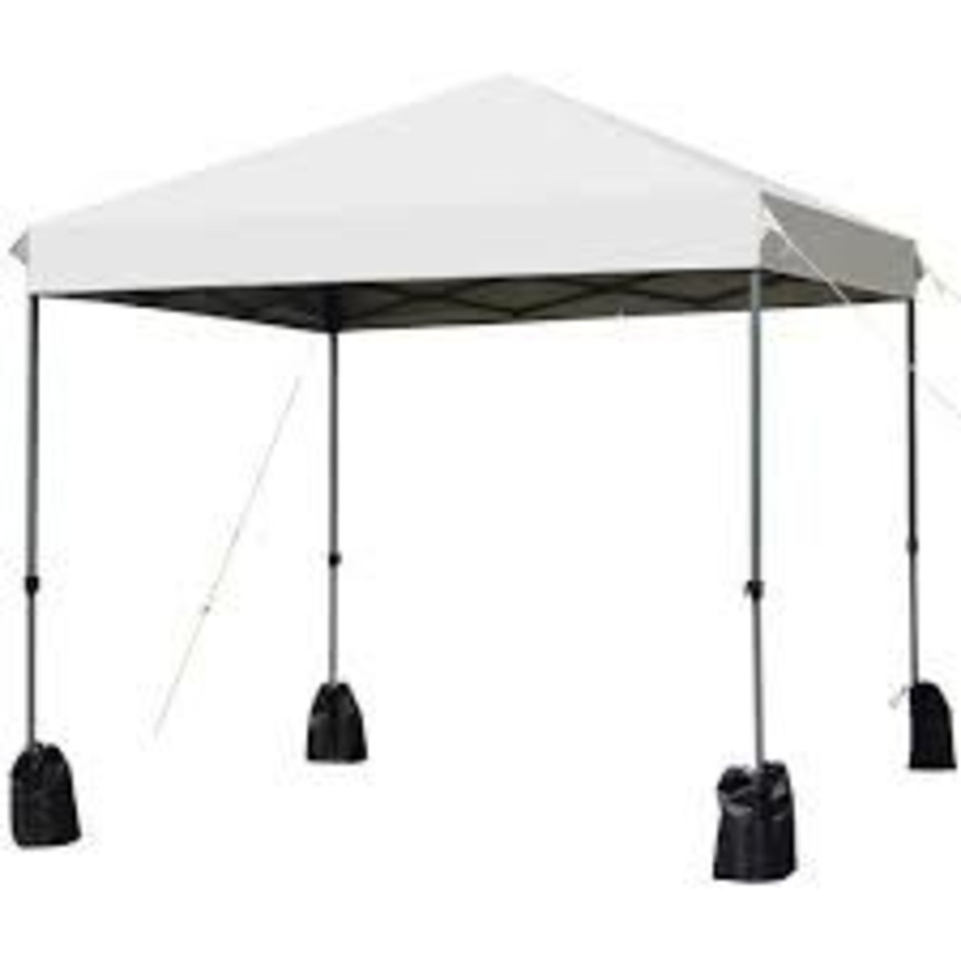 8 ft. x 8 ft. White Pop-Up Canopy Tent Shelter with Sand Bag. - ER26. Are you finding a foldable