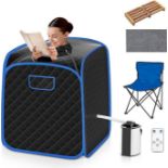 Multigot Portable Steam Sauna, Personal Full Body Sauna Spa with Remote Control, Folding Chair and