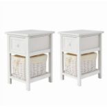 Set of 2 Chest of Drawers Side Table Beside Table Nightstand Removeable Baskets. - ER25.