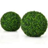 2 Pieces Artificial Topiary Balls Faux Decoration Plant. - ER24.